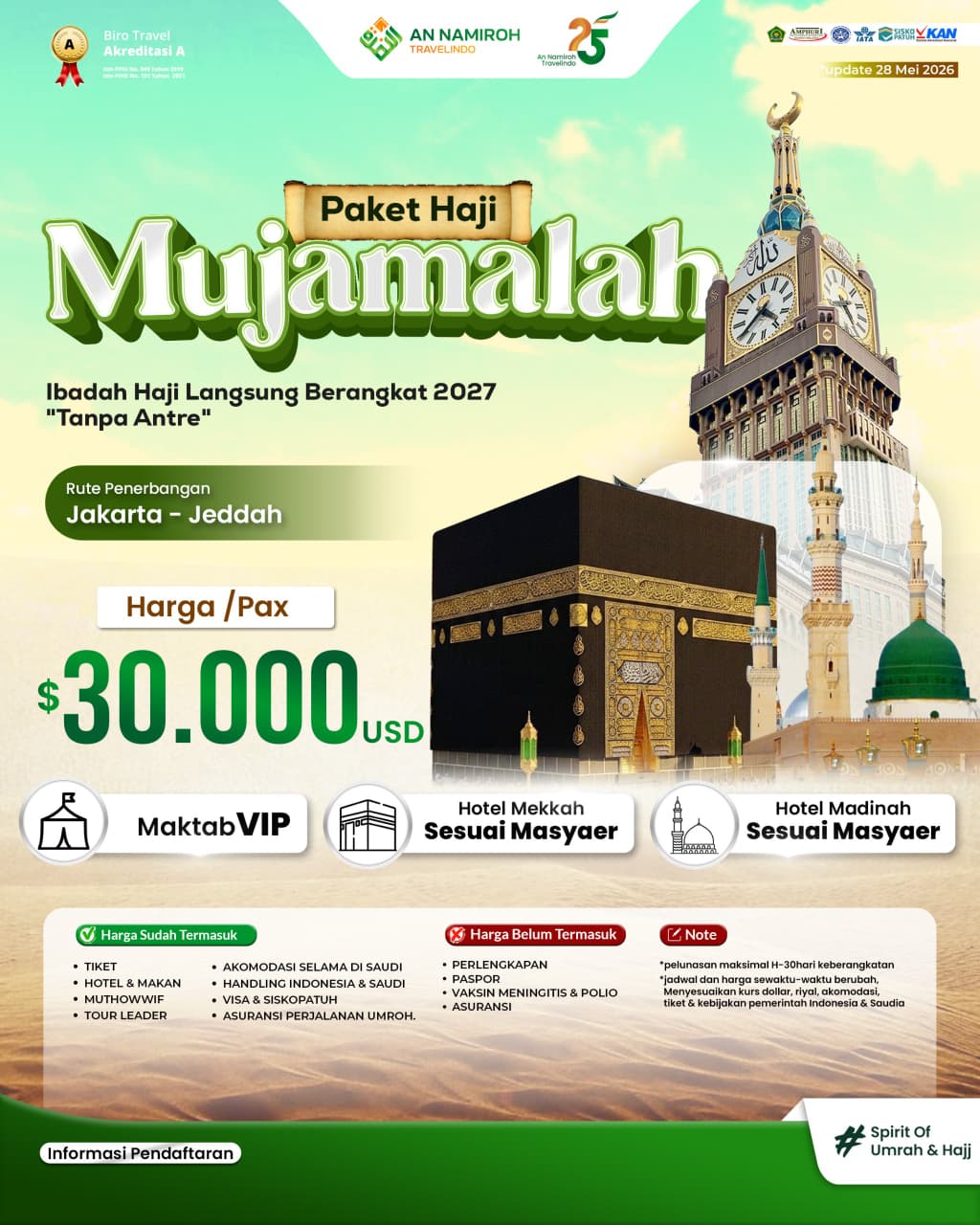 Paket Haji Mujamalah 2027 (Tanpa Antre)